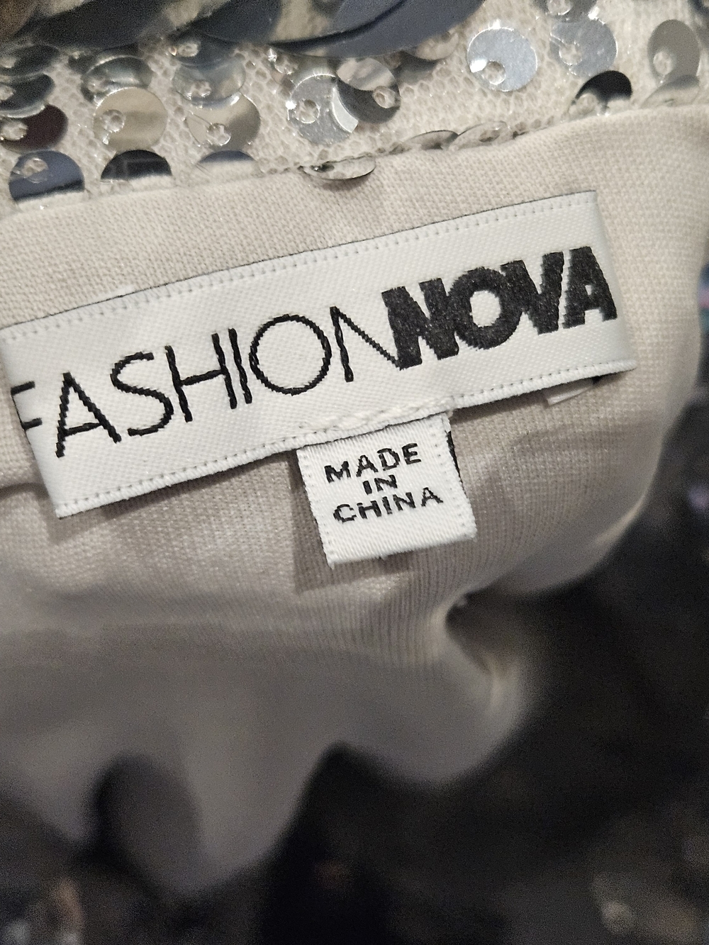 Fashion Nova Silver Sequin Crop Top Jacket And Skirt - Picture 2 of 6